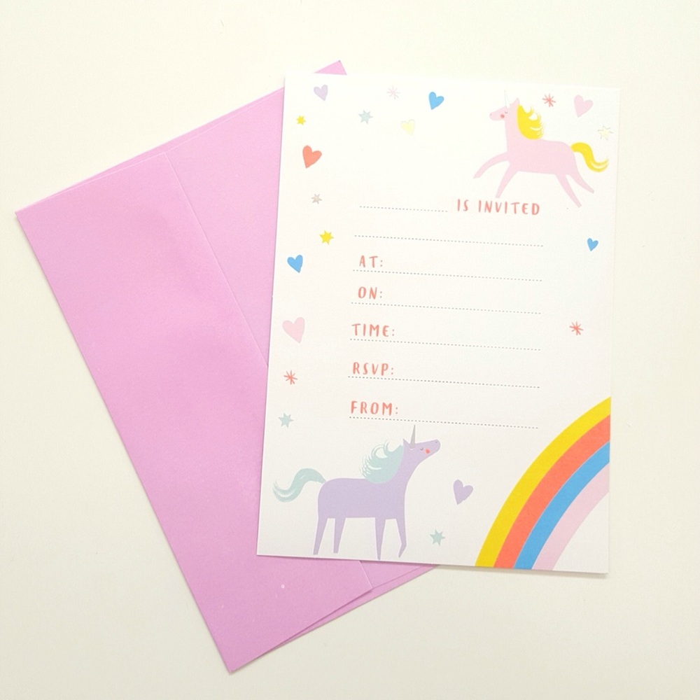 Meri Meri unicorn invites (10 come in the pack)